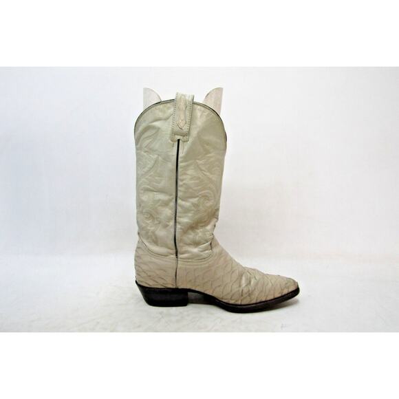 El General Mens Size MEX 27.5 Beige Leather Embossed Cowboy Western Boots main image 9